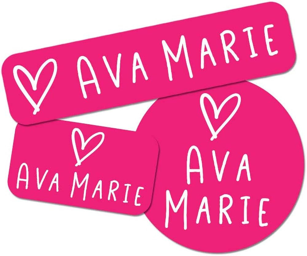 Label Daddy Custom Girl Combo Label Pack (128 ct.) - Waterproof Stick-On Name Stickers (Heart) | Amazon (US)