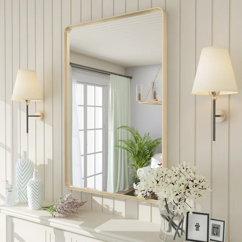 Aevar High-Strength Tempered Glass and Aluminum Alloy Framed French Cleat Mounted Wall Mirror | Wayfair North America