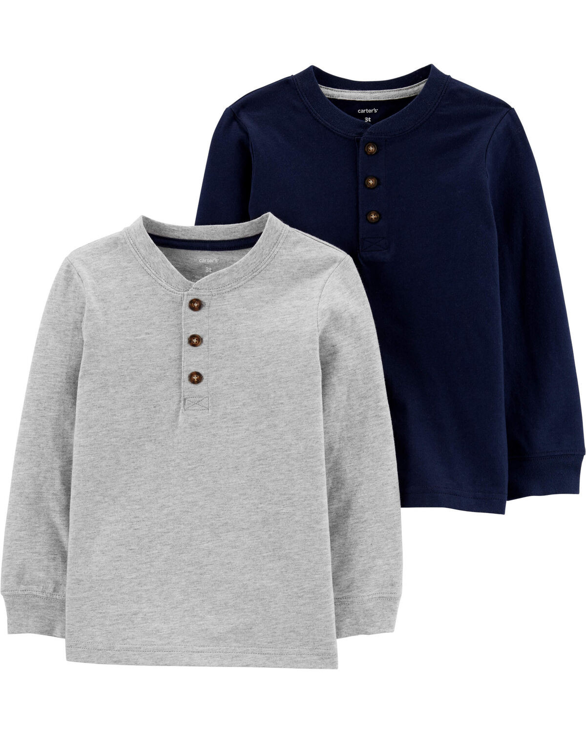 Heather/Navy Baby 2-Pack Henley Tees | carters.com | Carter's