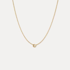 Gaia White Sapphire Solitaire Necklace | GLDN