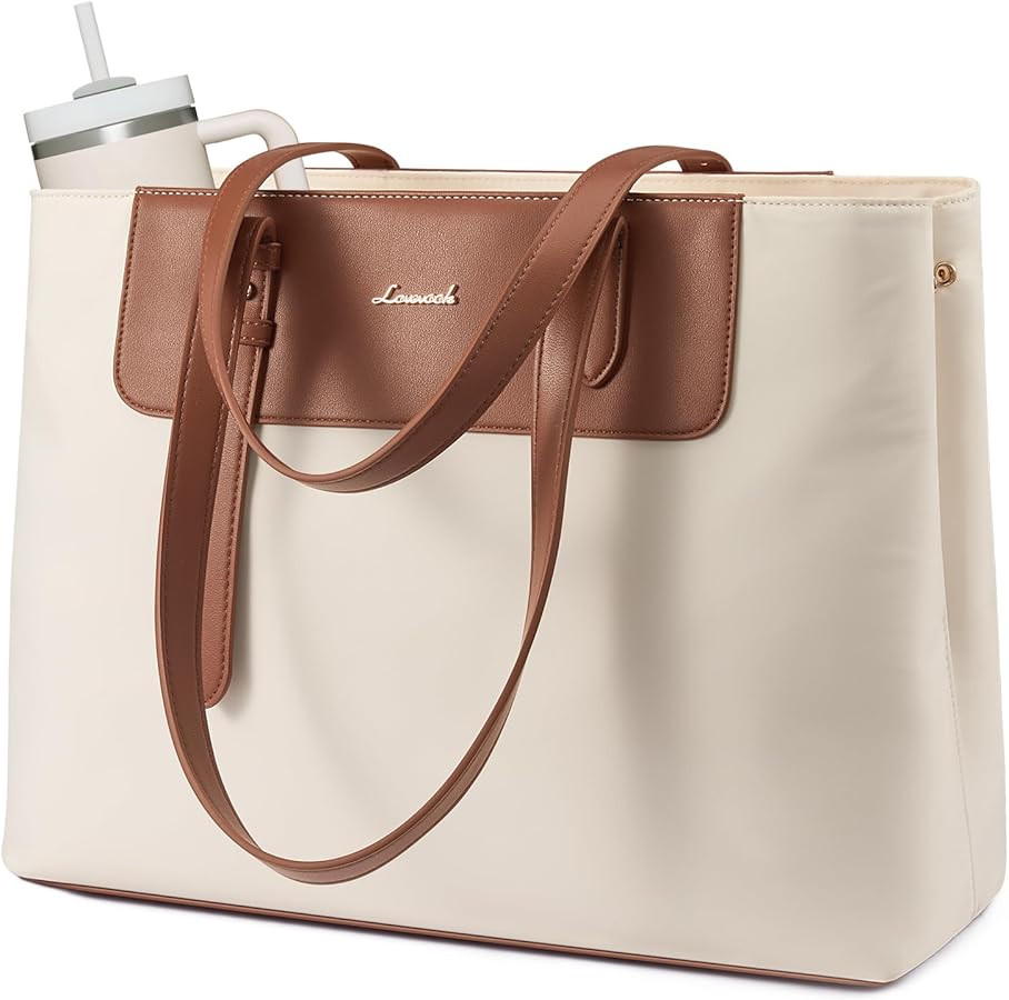 LOVEVOOK Laptop Tote Bag for Women, Water-Resistant Work Tote Bag Large Capacity Computer Bag for... | Amazon (US)
