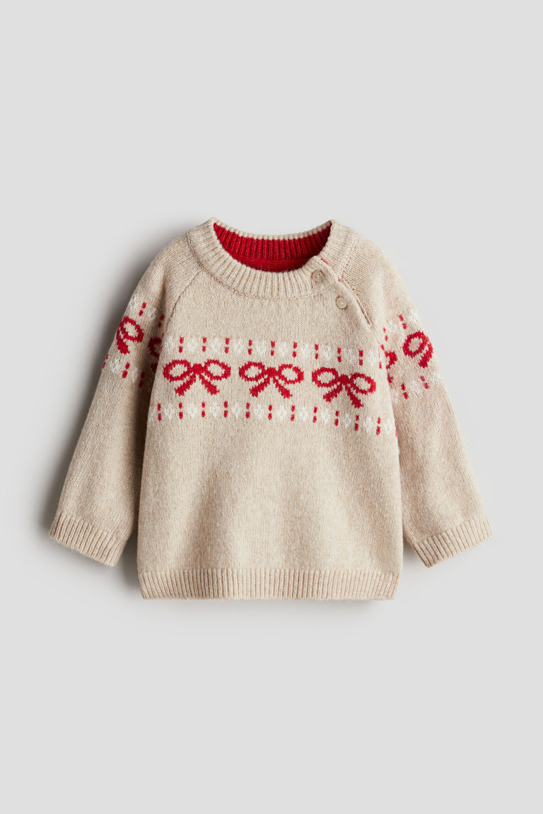 H & M - Jacquard-Knit Sweater - Beige | H&M (US + CA)