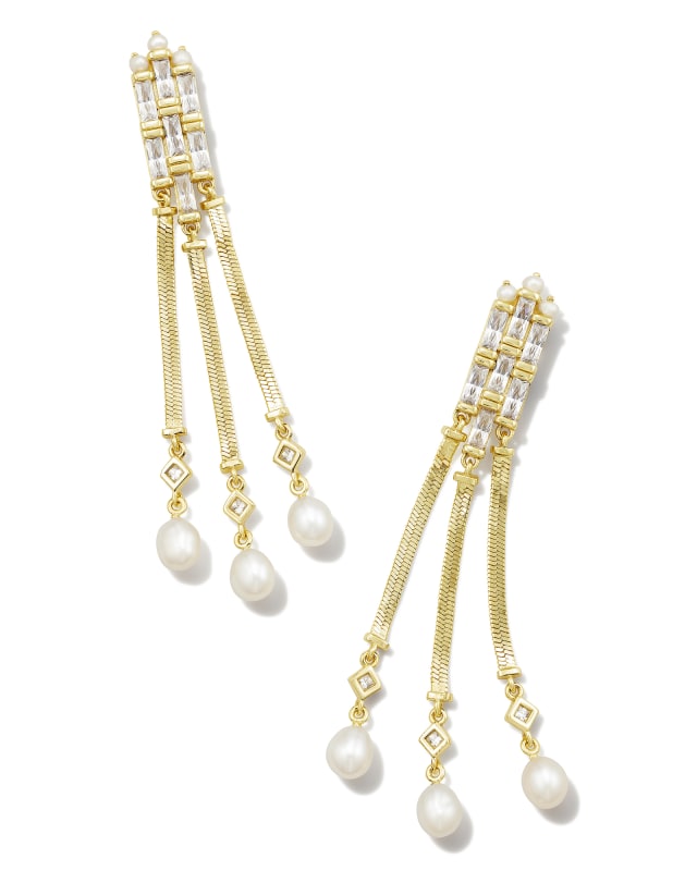 Gracie Gold Linear Earrings in White Mix | Kendra Scott | Kendra Scott