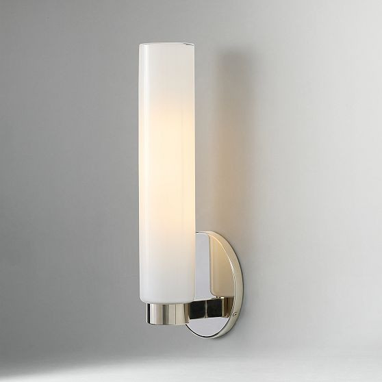 West Elm Weston glass sconces set of 2 in polished nickel with milk glass