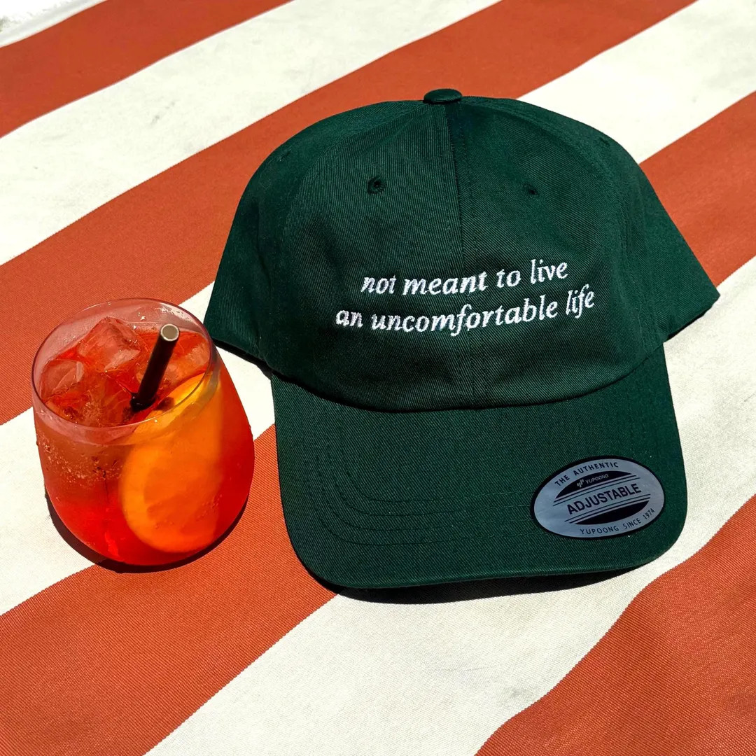 Not Meant to Live an Uncomfortable Embroidered Dad Hat | Victoria Ratcliff | White Lotus Koh Samu... | Etsy (US)