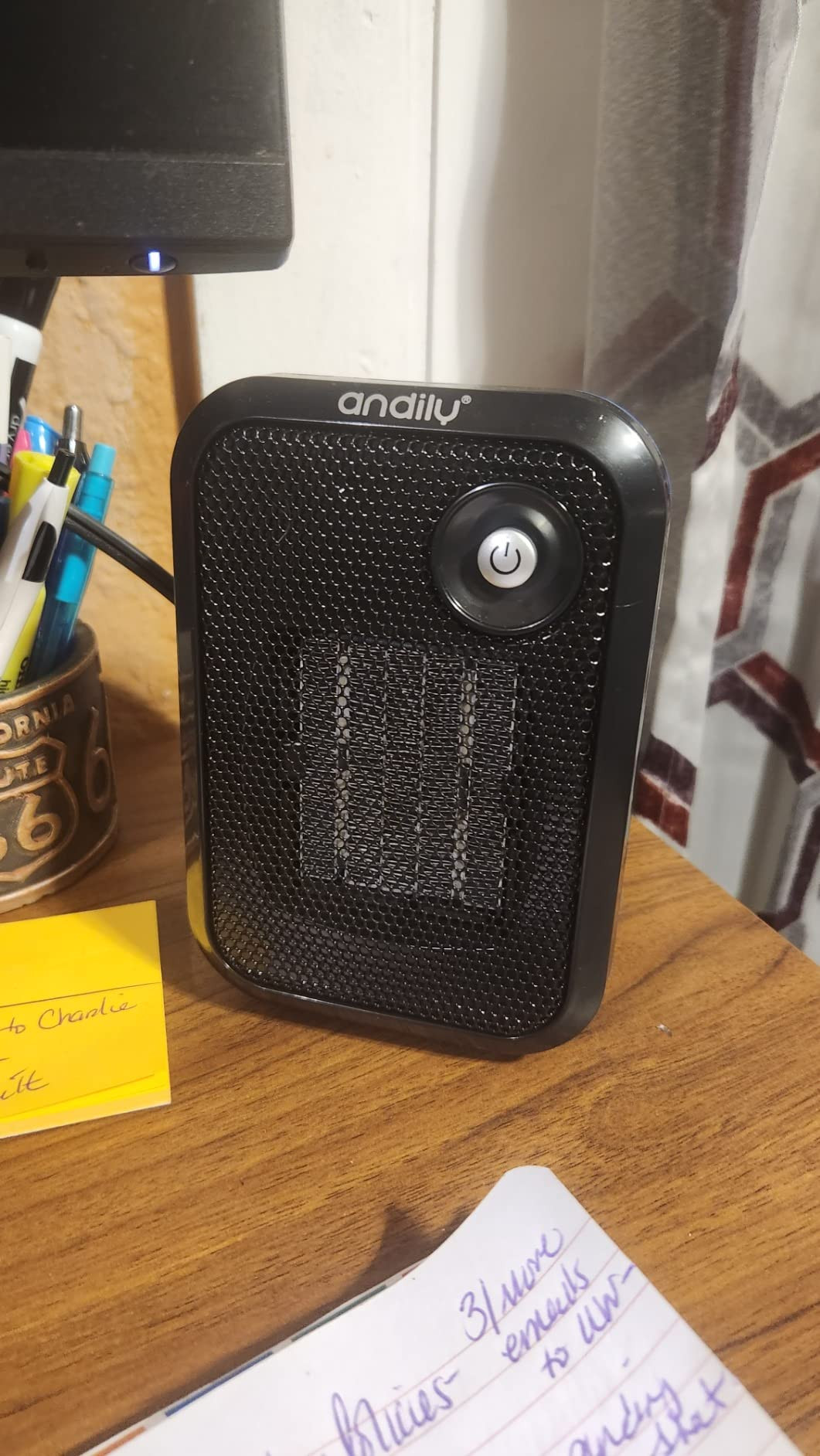 andily 500W Space Electric Small Heater for Home&Office Indoor Use on Desk with Safety Power Swit... | Amazon (US)