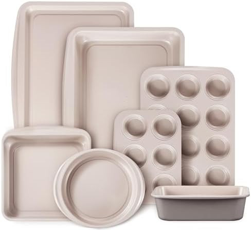 CAROTE 7-Piece Nonstick Stackable Baking Pans Set - Bakeware Sets Including Cookie Sheets for Bak... | Amazon (US)