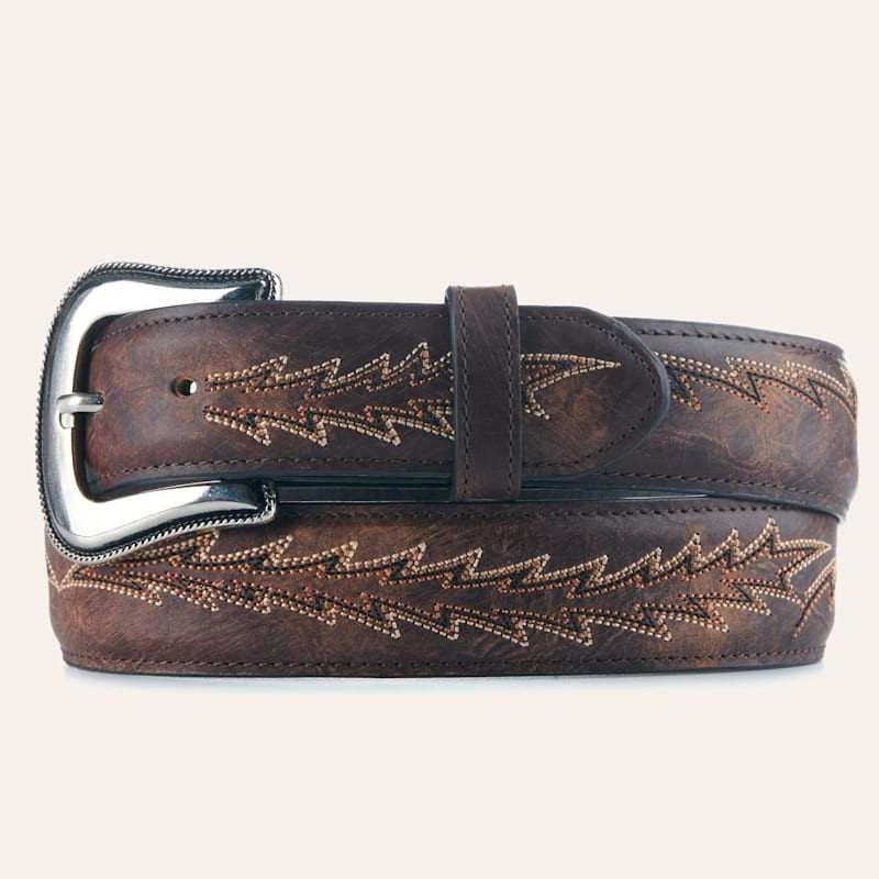 JRC & Sons Women's Nancy Brass Boot Stitch Leather Western Belt | Cavender's