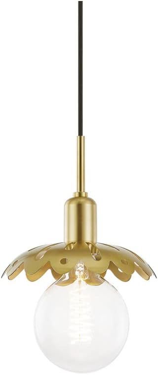 Mitzi H353701-AGB Contemporary Modern One Light Pendant from Alyssa Collection in Brass Finish | Amazon (US)