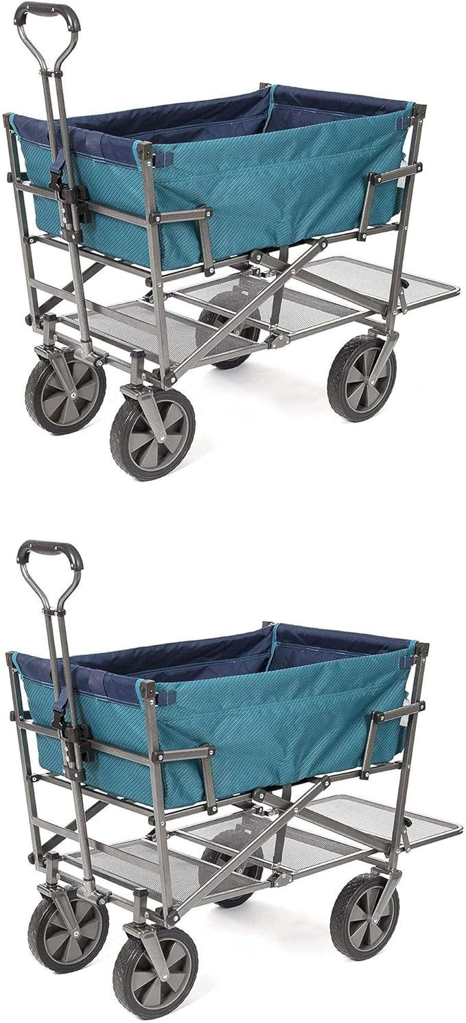 Mac Sports Collapsible Double Decker Garden Utility Wagon & Lower Shelf (2 Pack) | Amazon (US)