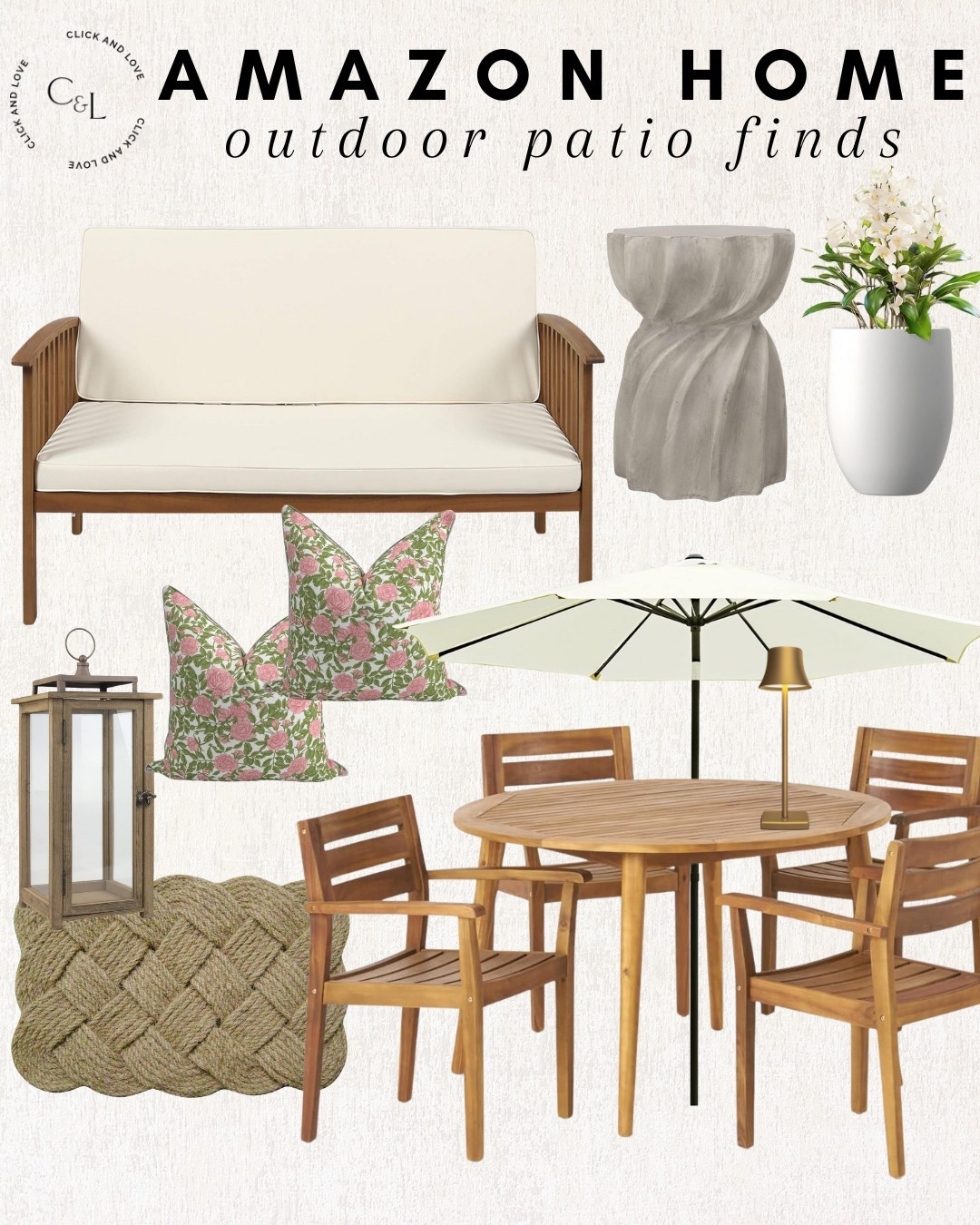 Outdoor patio finds from Amazon! This table and chairs is a great price for the set. On sale now to give your outdoor space a refresh 👏🏼 

Outdoor table and chairs, woven rug, outdoor pillow, umbrella, concrete table, outdoor table, planter pot, lantern, outdoor sofa, outdoor furniture, Outdoor decor, Spring home decor, exterior design, spring edit, patio refresh, deck, balcony, patio, porch, seasonal home decor, patio furniture, spring, spring favorites, spring refresh, exterior design, look for less, designer inspired, Amazon, Amazon home, Amazon must haves, Amazon finds, amazon favorites, Amazon home decor #amazon #amazonhome

#LTKSeasonal #LTKStyleTip #LTKHome