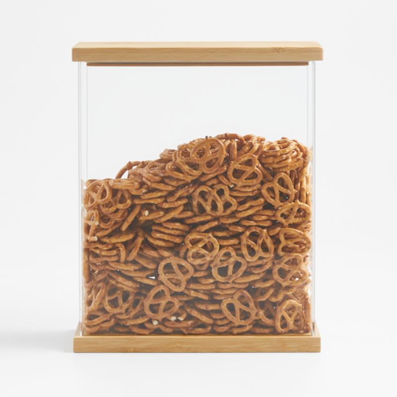 Medium Rectangular Acrylic Kitchen Pantry Storage Container with Bamboo Lid + Reviews | Crate & B... | Crate & Barrel