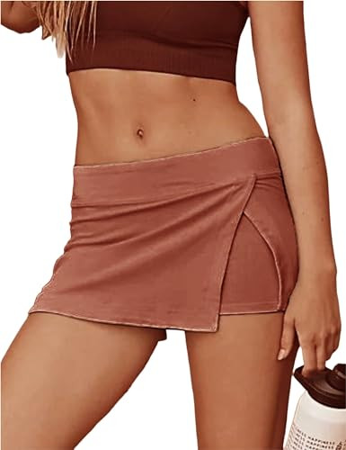 Lianlive Women's Mini Skirt High Waist Casual Split Hem Black Skort Athletic Tennis Bodycon Skirt... | Amazon (US)