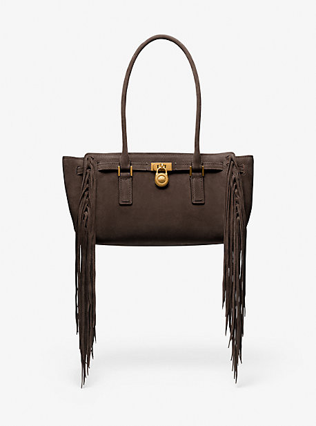 Hamilton Moderne Small Fringed Suede Satchel | Michael Kors US