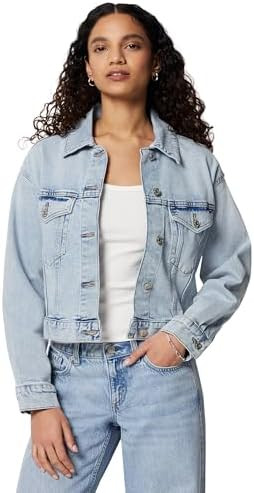 Amazon Essentials Women's Low Stretch Relaxed-Fit Cropped Denim Jacket | Amazon (US)