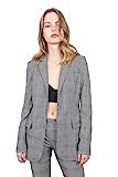 Women's Casual Plaid Blazer Jacket - Cute Long Sleeve Lapel Collar Check Outerwear Daily Work Office | Amazon (US)