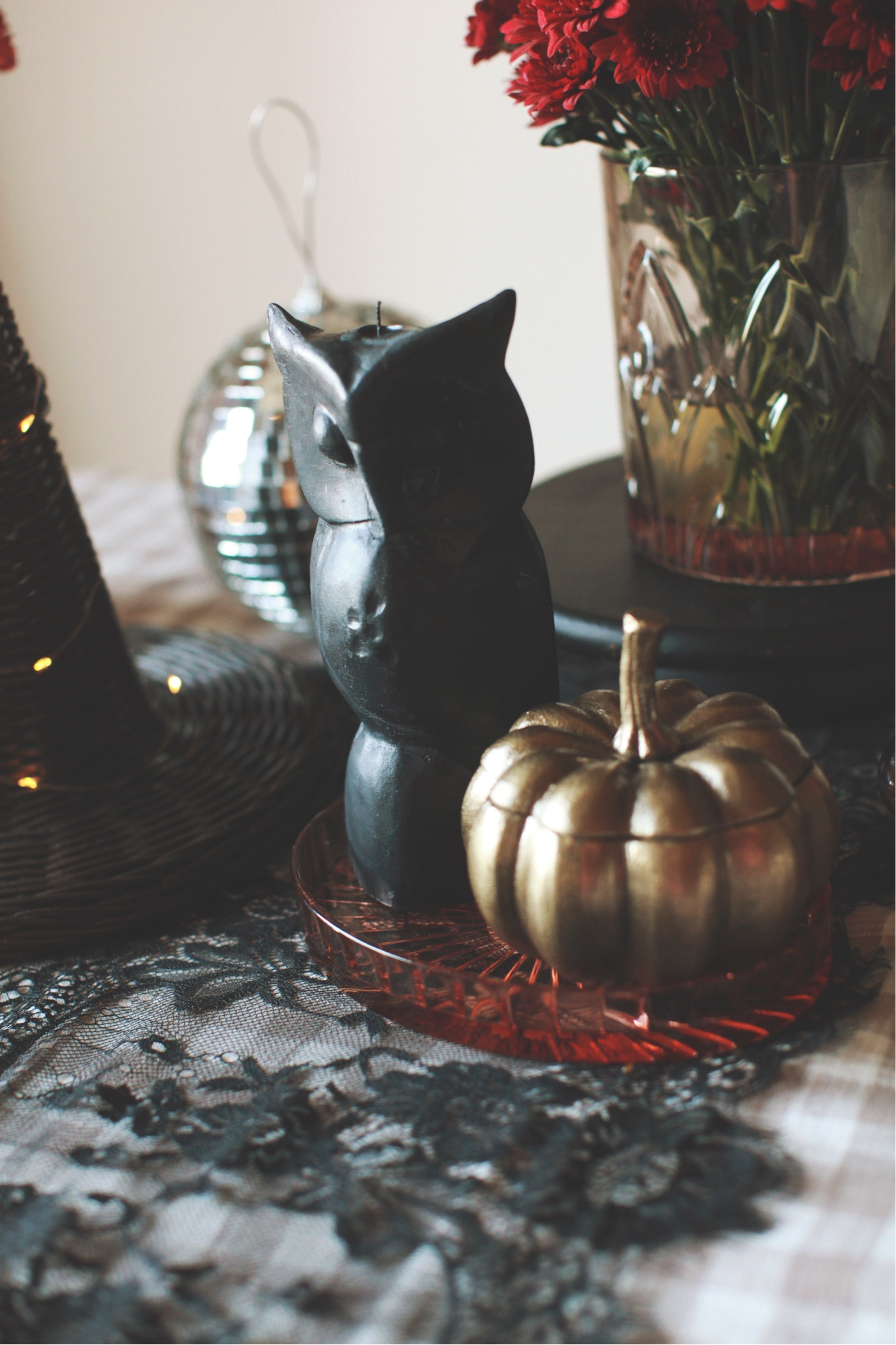 This owl candle is such a statement piece on its own but I loved pairing him with this pumpkin dish and little pink glass tray to fit the style of the party decor. 🪩🖤🎀


#LTKHalloween #LTKSeasonal #LTKStyleTip