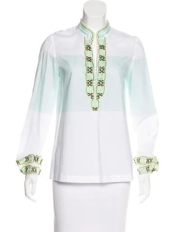 Tory Burch Embroidered Colorblock Tunic | The Real Real, Inc.