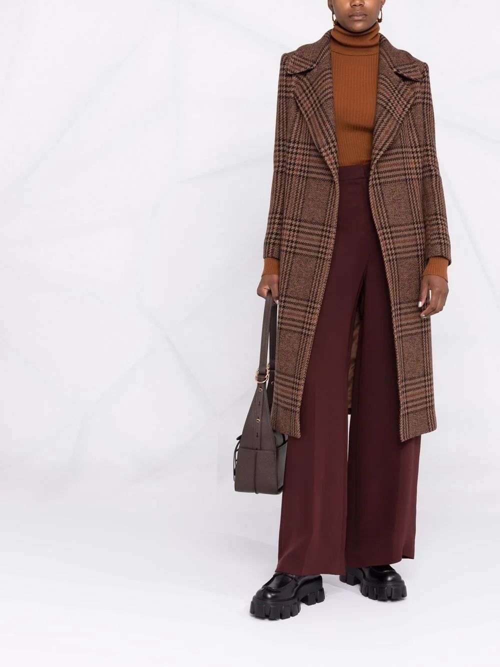 plaid belted mid-length coat | Farfetch (US)