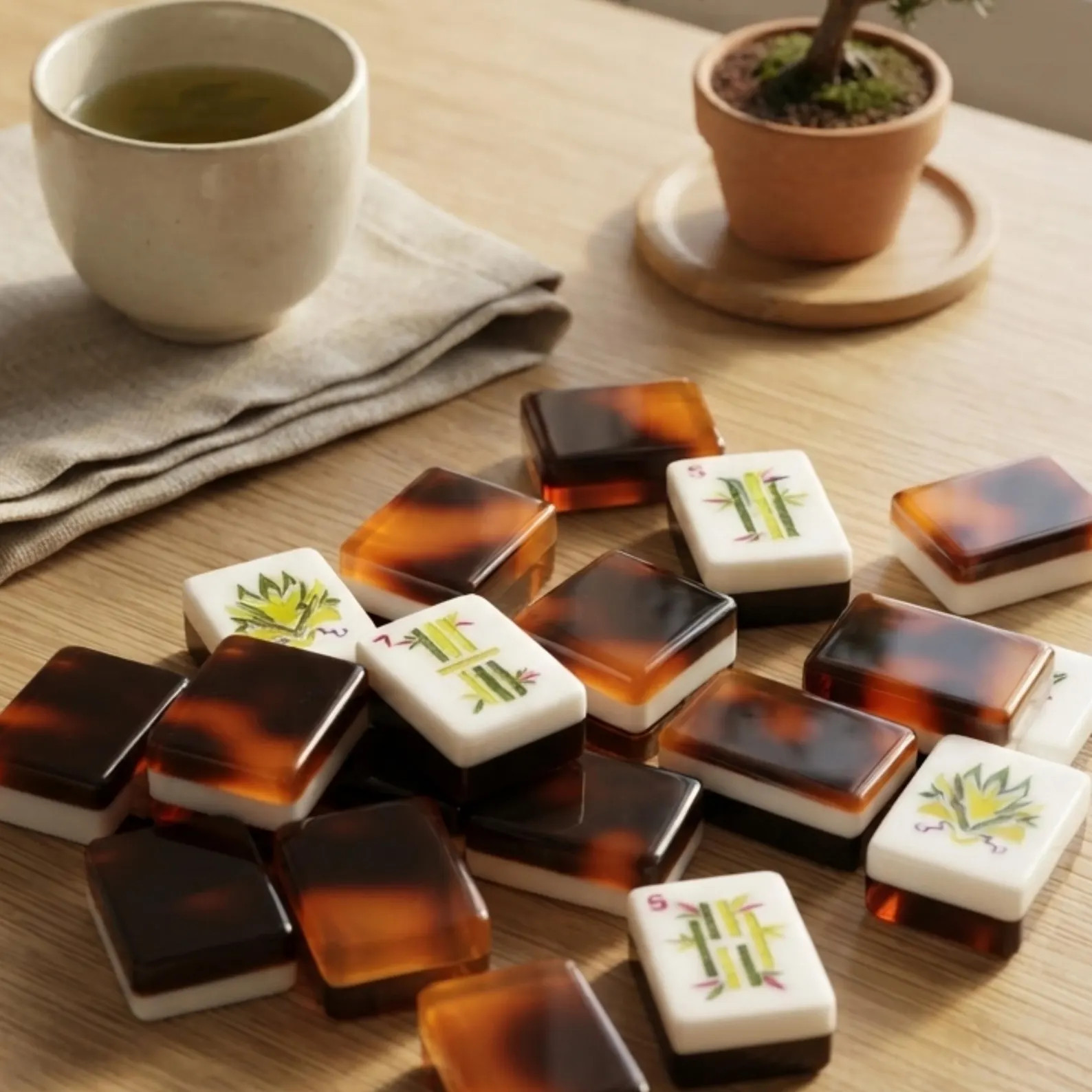 Tortoiseshell American Acrylic Mahjong Set, Luxury brown mahjong tiles | Etsy (Global)