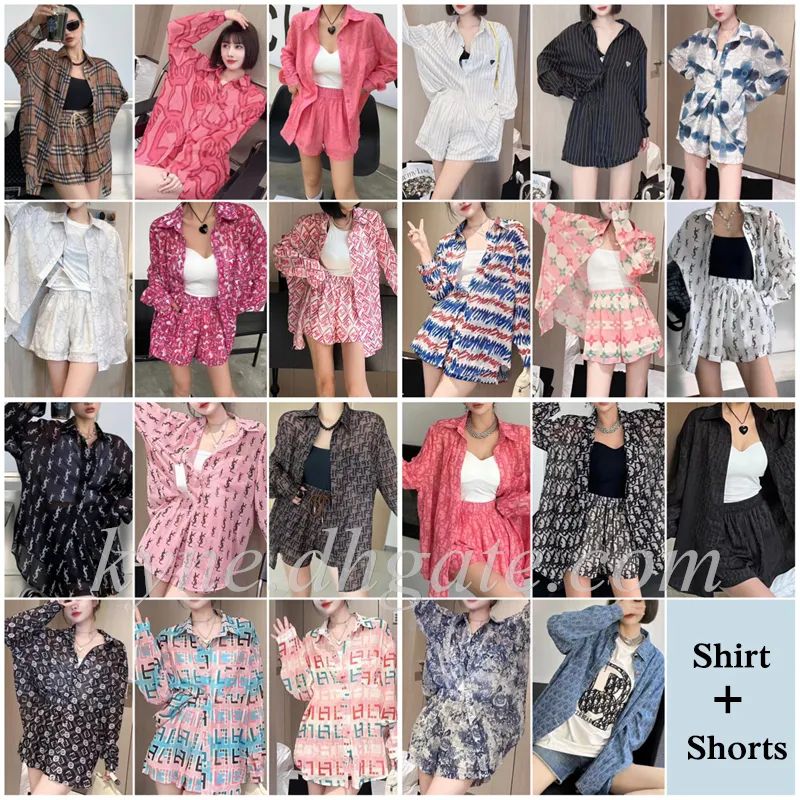 Brand DUPE Fashion Womens Shirt+Shorts Set For Summer Printing Shirts Two Piece Sets And Womens H... | DHGate