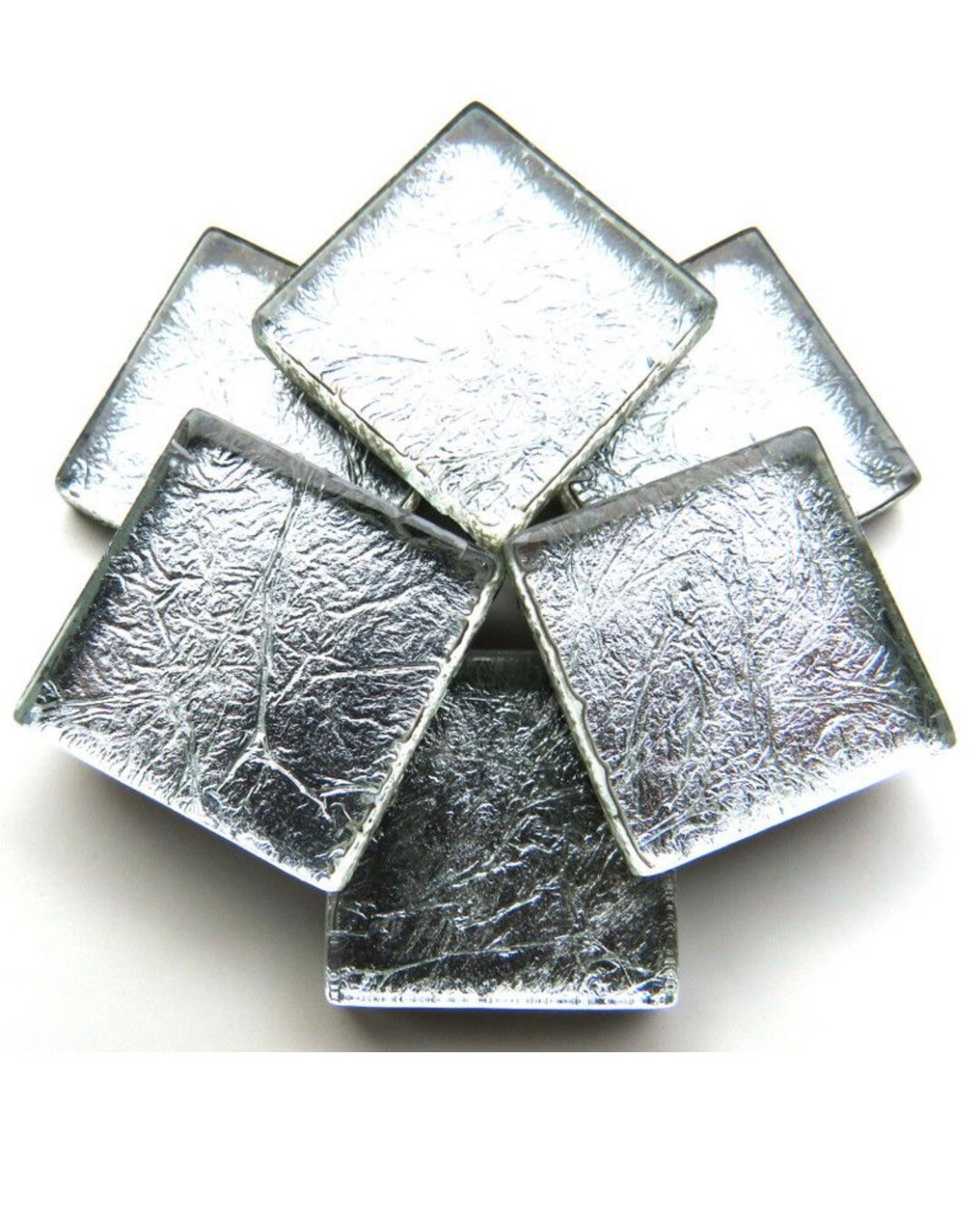 Mosaic Tiles/20mm Silver Foil Backed Glass Tiles 20pc/ Mosaic Glass Tiles/Mosaic Surplus | Etsy (US)