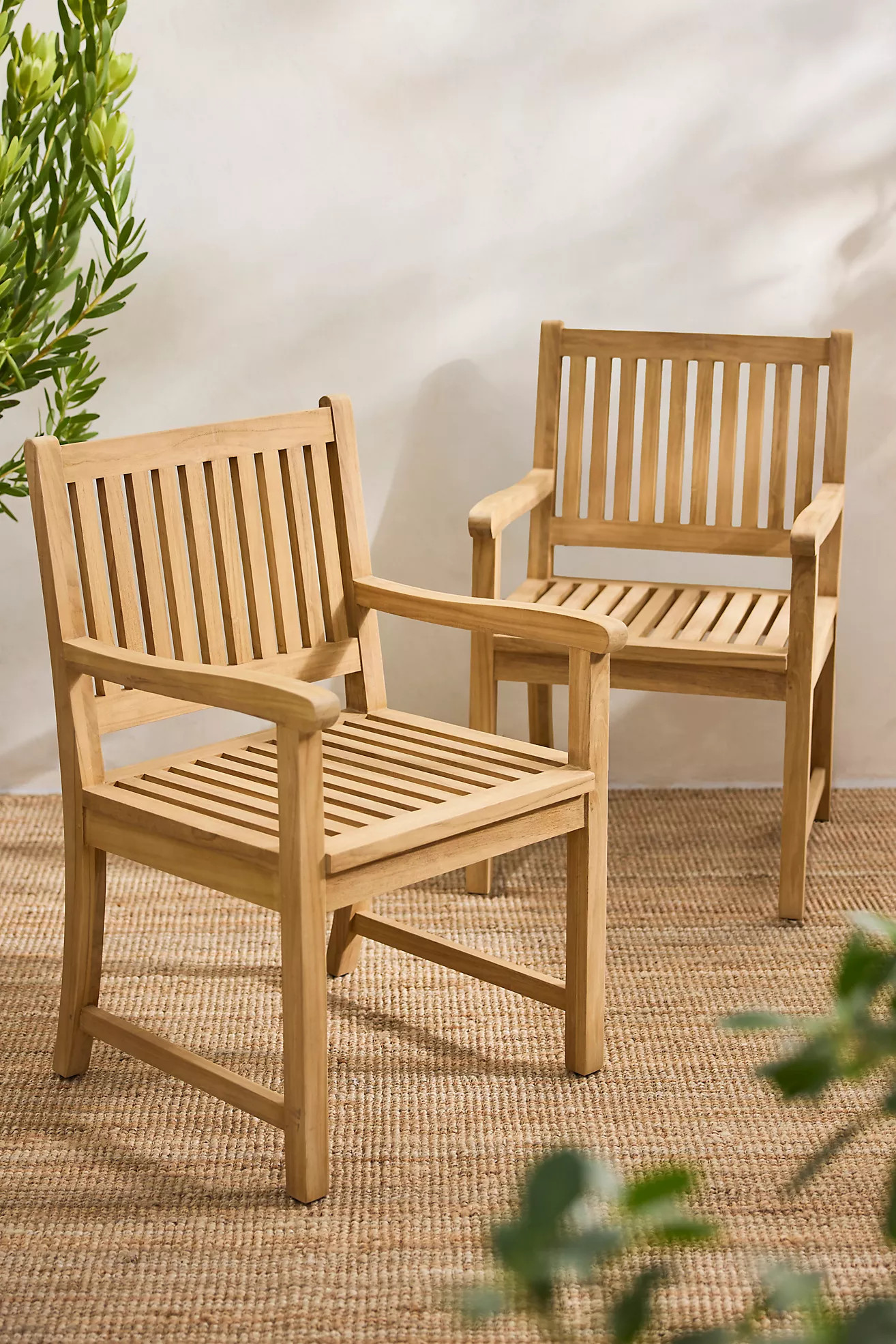 Classic Teak Armchairs, Set of 2 | Anthropologie (US)