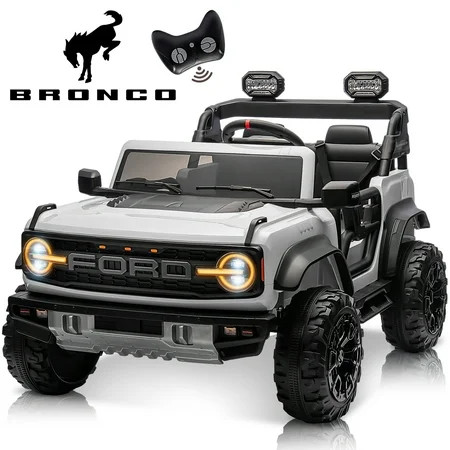 Ford Bronco Raptor 24V Kids Ride on Toys, Battery Powered Ride on Cars 2 Seater with Remote Control, Electric Car for Boys Girls 3-8 w/Bluetooth & LED Headlights, White | Walmart (US)