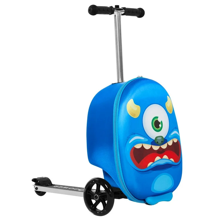 Gopowerbike Go Voyage Kids 2-in-1 Luggage Scooter | 3-Wheel Design with Light-Up Wheels | Blue | Walmart (US)