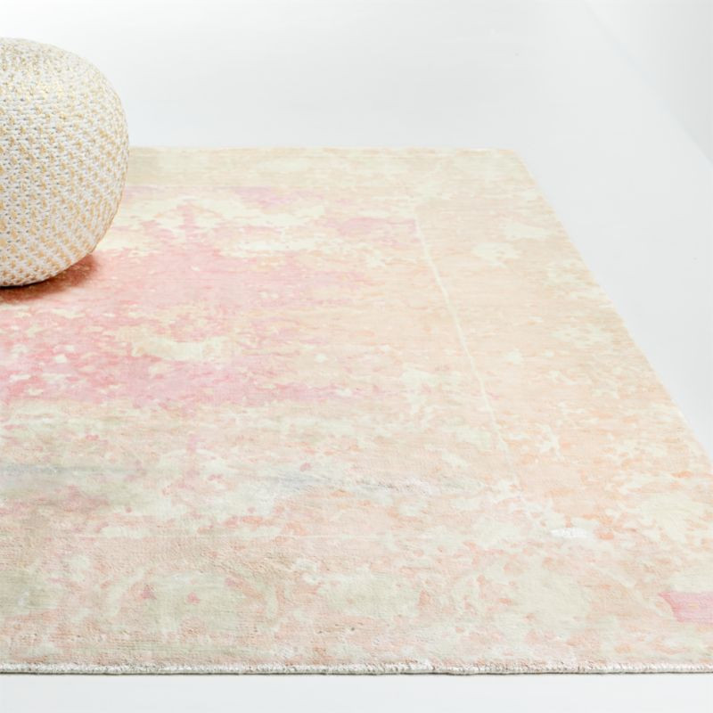 Printed Pink Abstract Rug | Crate & Kids | Crate & Barrel