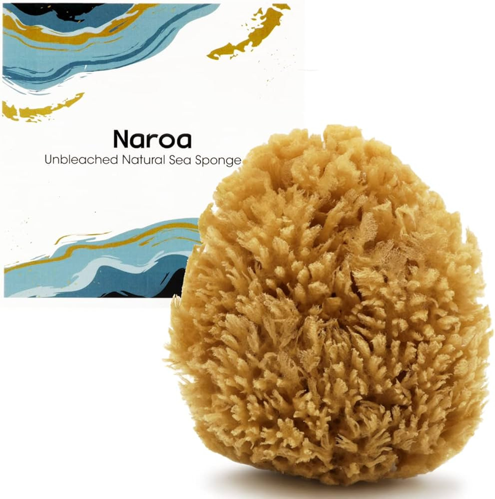 Naroa Exfoliating Natural Sponge for Bathing | Bath Sea Sponge for Healthy Skin | Unbleached Show... | Amazon (US)