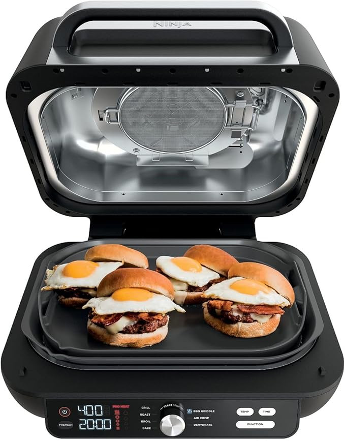 Ninja IG601 Foodi XL 7-in-1 Electric Indoor Grill Combo, use Opened or Closed, Air Fry, Dehydrate... | Amazon (US)
