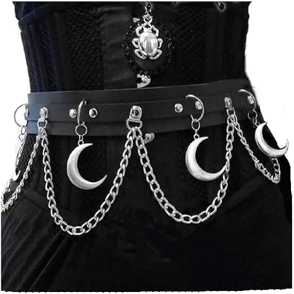 Moon Belt with Leather Goth Rave Fashion Harness Party Halloween Jewelry Accessories for Women Gi... | Amazon (US)