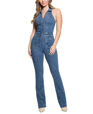 GUESS Women's Mia Denim Halter Jumpsuit - Macy's | Macy's