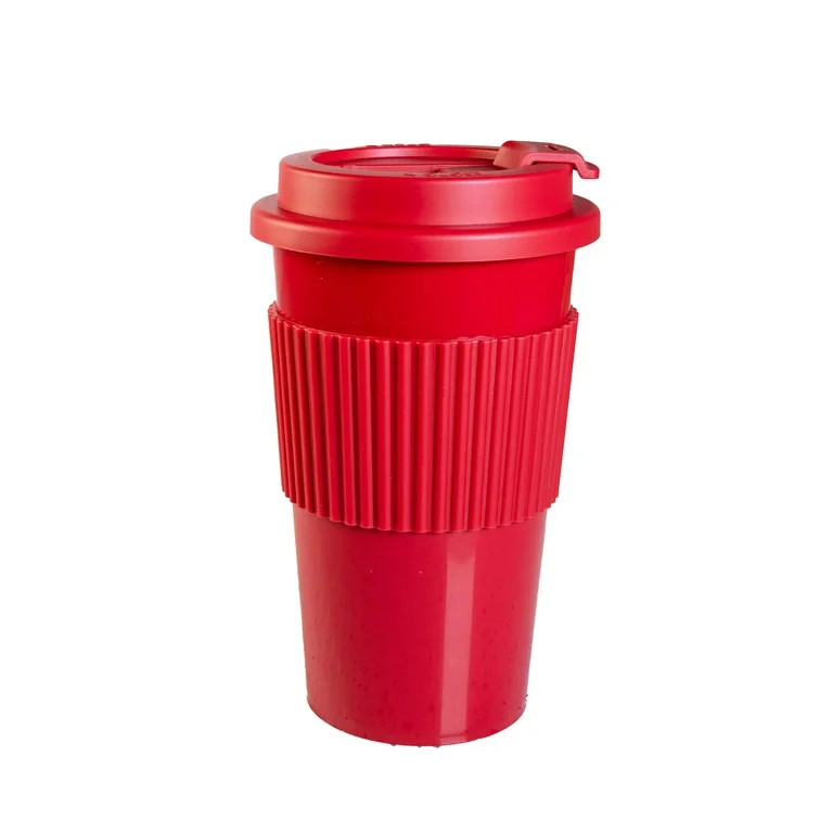 Mainstays 18oz Plastic To Go Coffee Tumbler, Red Perfect for Your On-The-Go Beverages | Walmart (US)