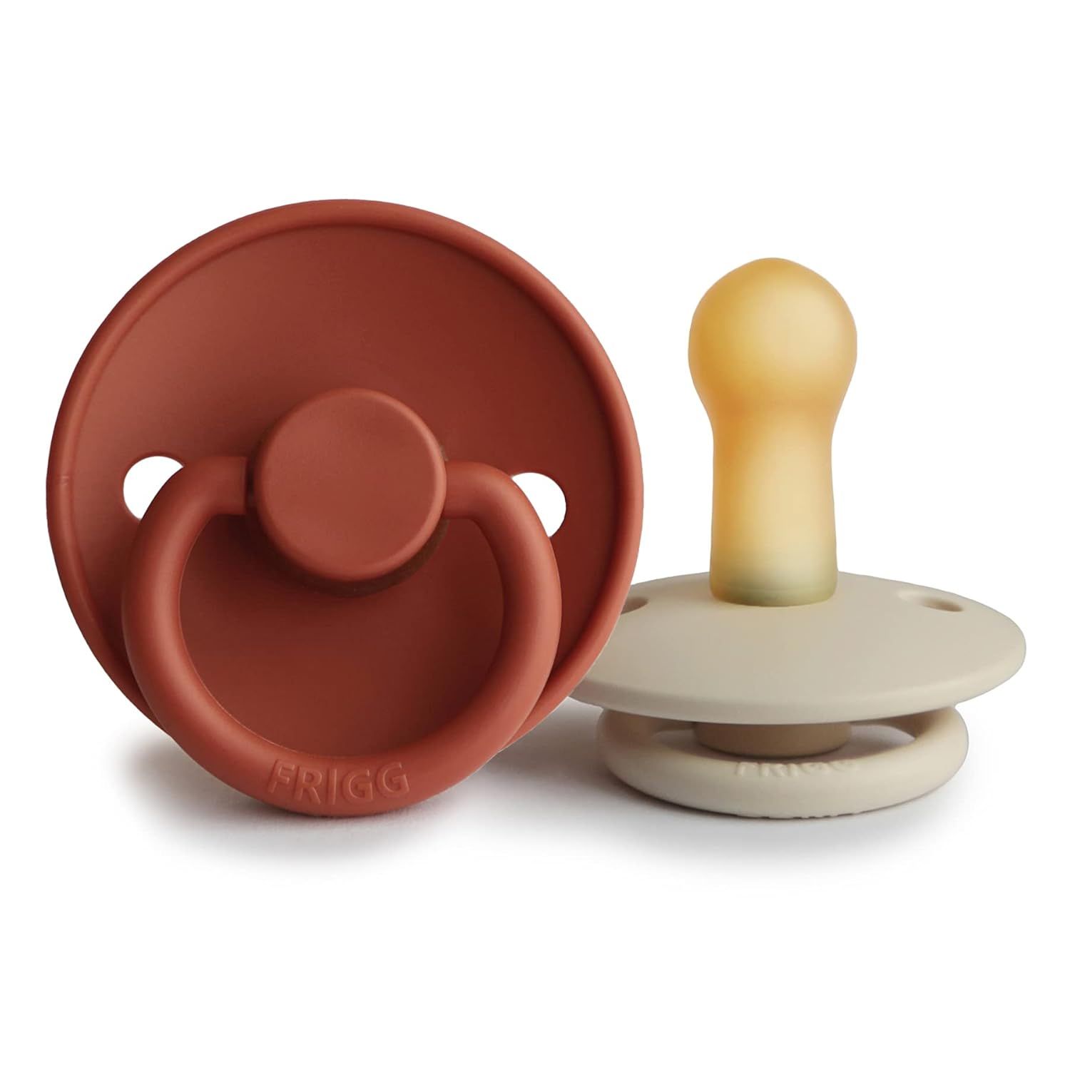 FRIGG Natural Rubber Baby Pacifier | Made in Denmark | BPA-Free (Rust/Cream, 6-18 Months) | Amazon (US)