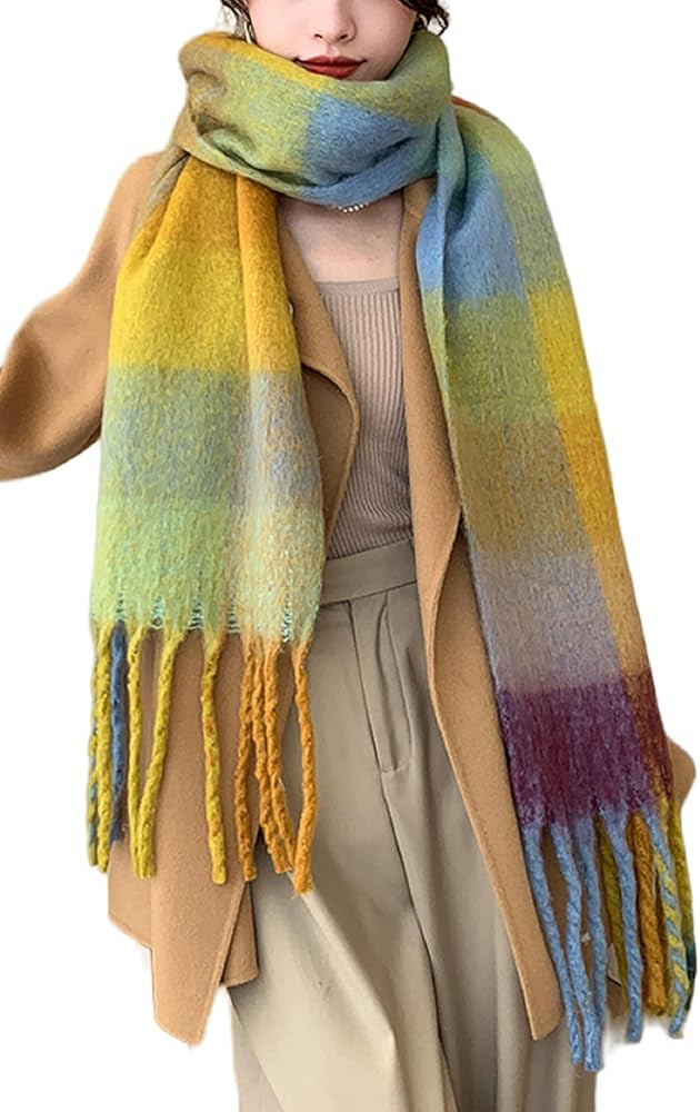 Wander Agio Winter Women Warm Scarf Long Shawl Large Scarves Cold Weather Thick Blanket Scarfs Co... | Amazon (US)