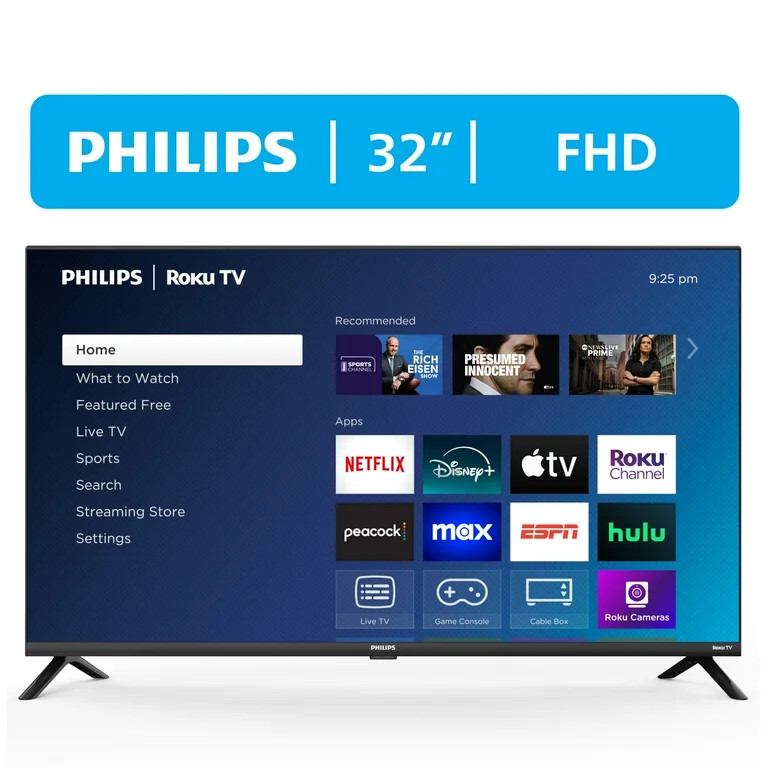 Philips 32" Class HD (720P) Smart Roku Borderless LED TV (32PFL6452/F7) (New) - Walmart.com | Walmart (US)