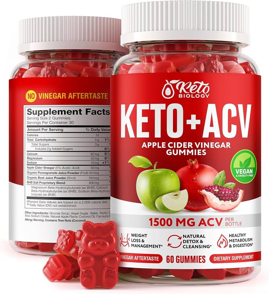 Keto ACV Gummies 1500 mg - ACV Keto Gummies for Weight Loss & Detox - Vegan Apple Cider Vinegar G... | Amazon (US)