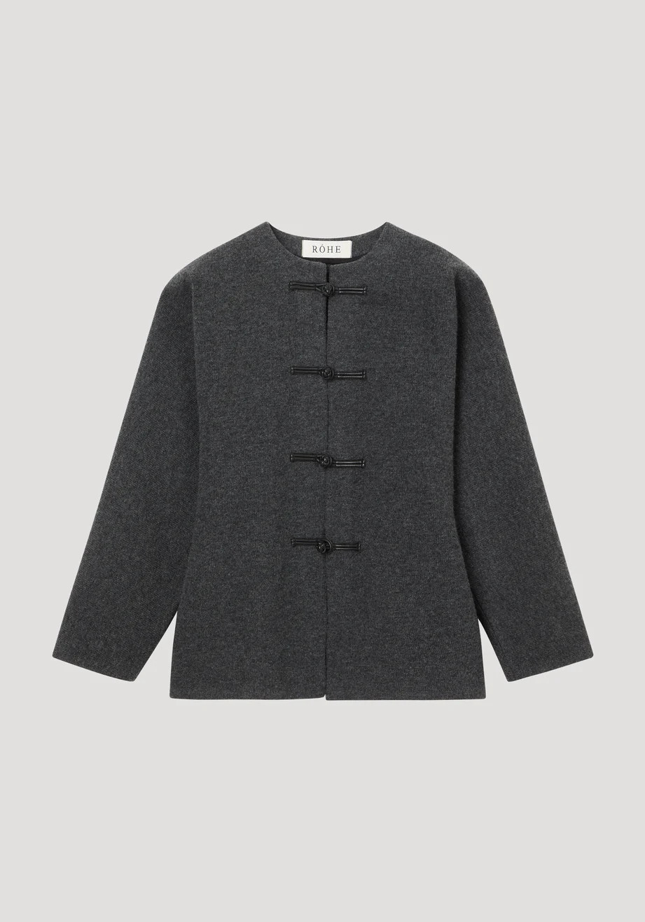 mandarin waisted cardigan | mid grey melange | Rohe