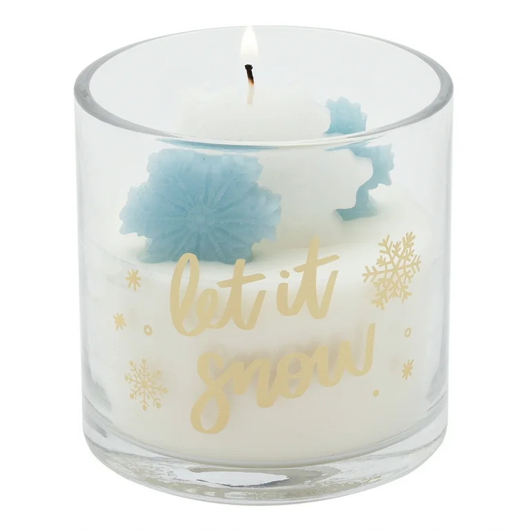 Mainstays 1-Wick Holiday Scene Scented Jar Candle, Figural Top, Snow Flurries, 10oz. | Walmart (US)