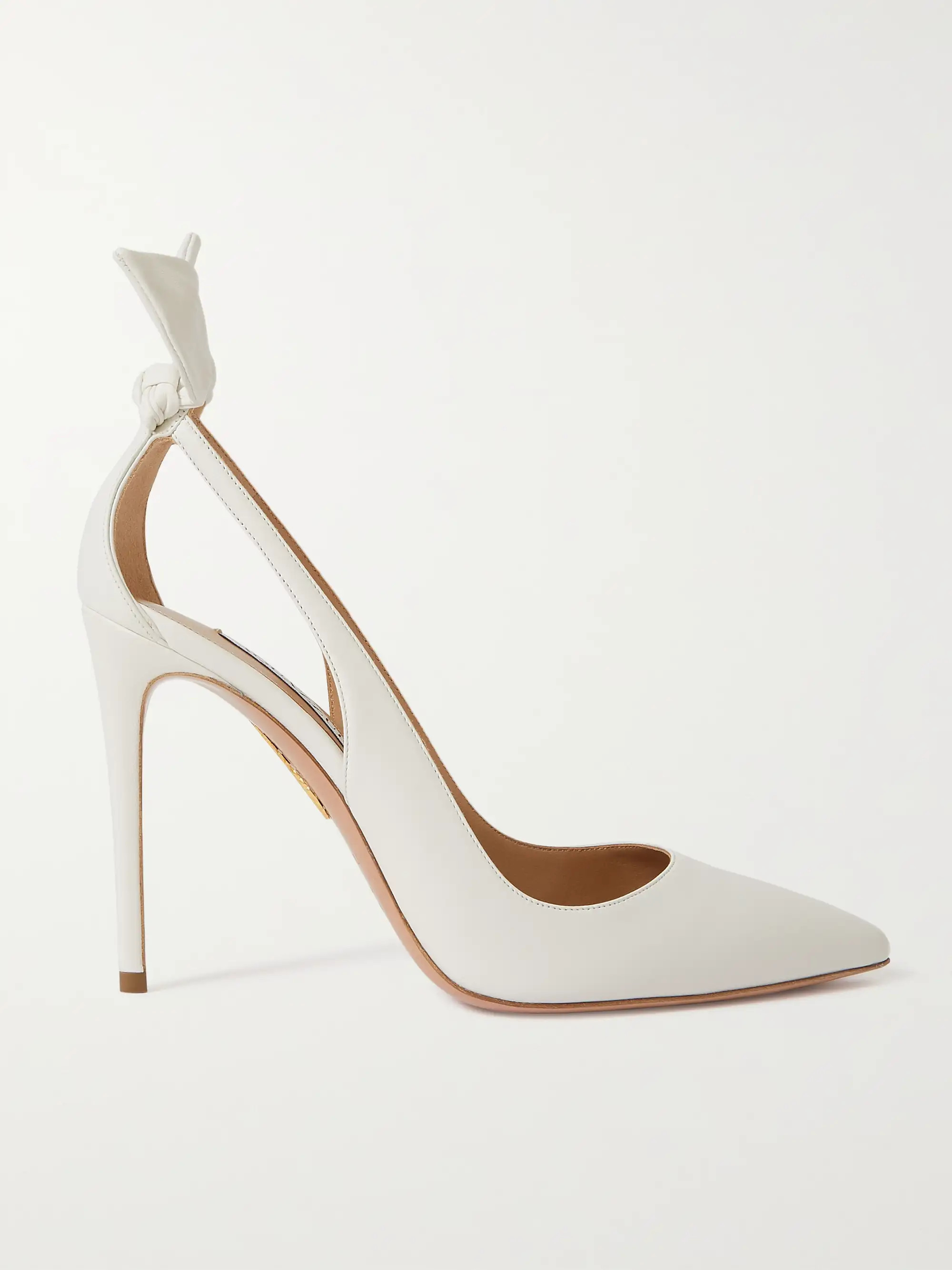 AQUAZZURABow Tie 105 cutout leather pumps | NET-A-PORTER (US)