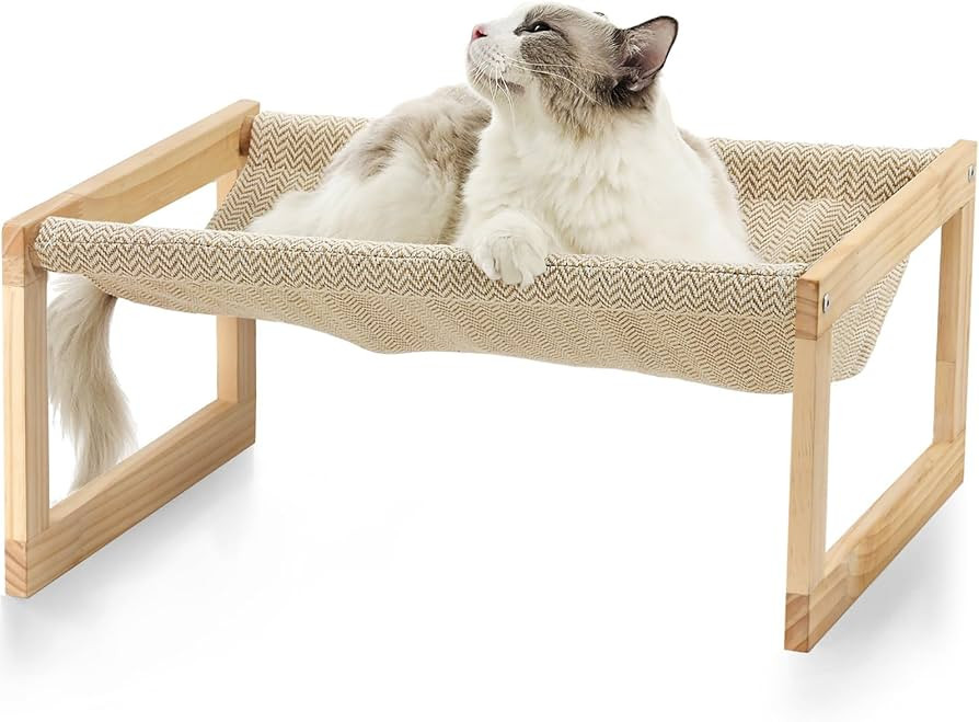 FUKUMARU Dog Bed, Large Breathable Cat Bed, Wooden Cat Hammock for Outdoor, 21 X 16.5 Inch Elevat... | Amazon (US)