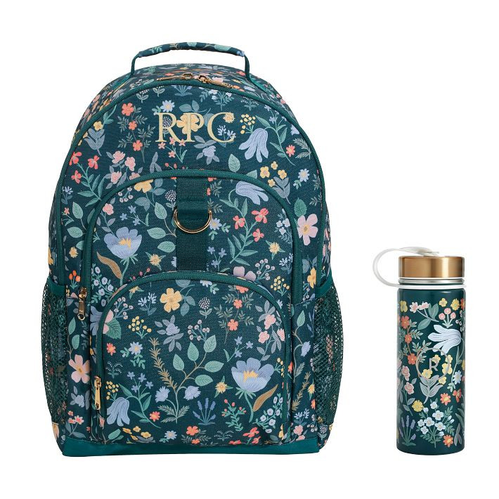 Gear-Up Rifle Paper Co. Bramble Fields Evergreen Backpack &amp; Water Bottle Bundle | Pottery Barn Teen
