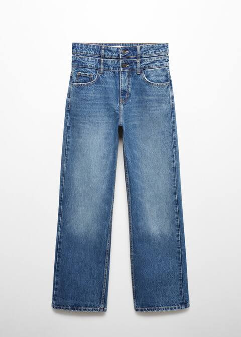 Double-waist straight jeans -  Women | Mango USA | MANGO (US)