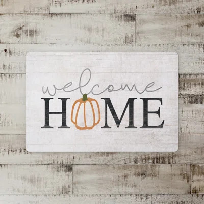 Genessee Pumpkin Welcome Home Kitchen Mat | Wayfair North America