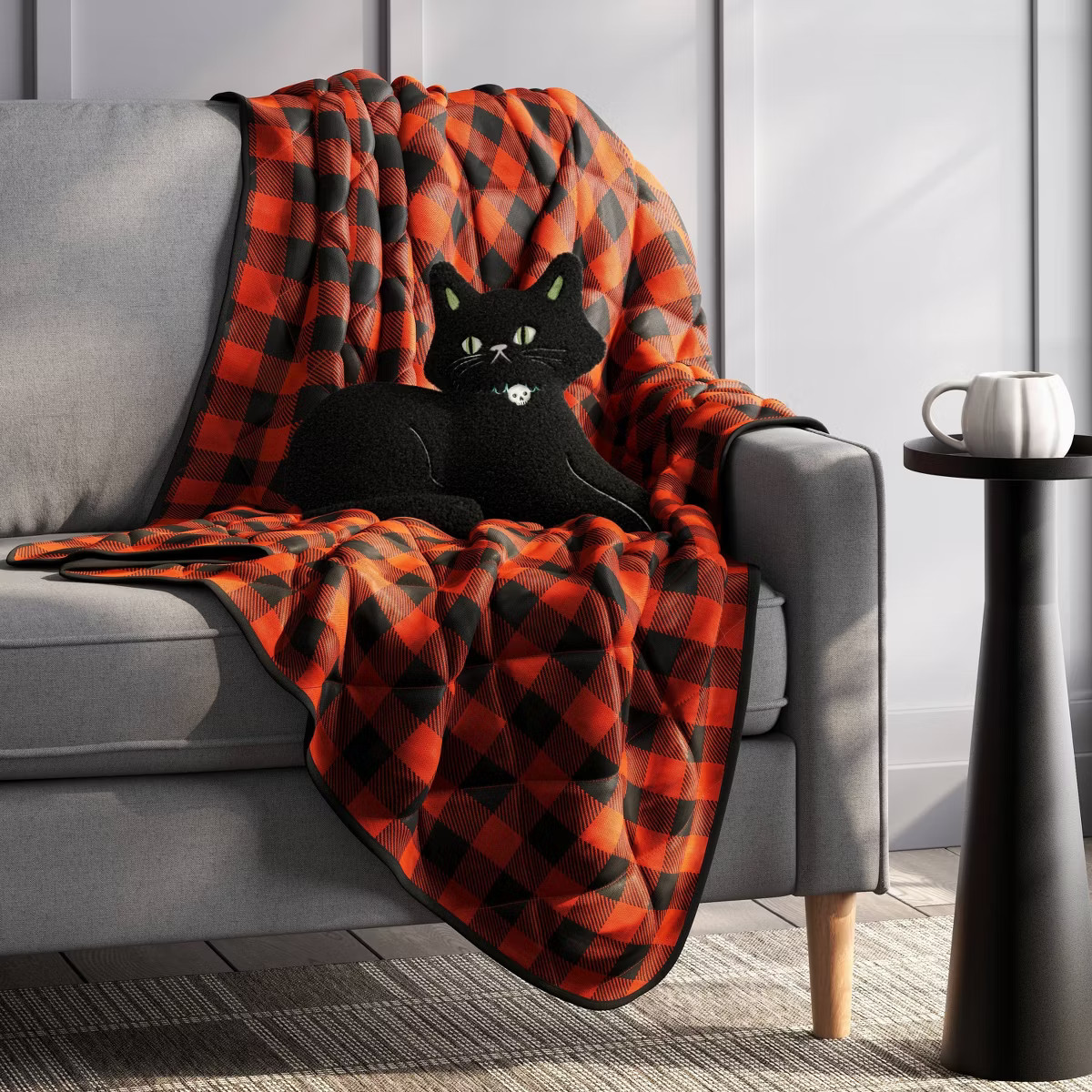 Quilting Gingham Throw Blanket Black/Orange - Hyde and EEK! Boutique™ | Target