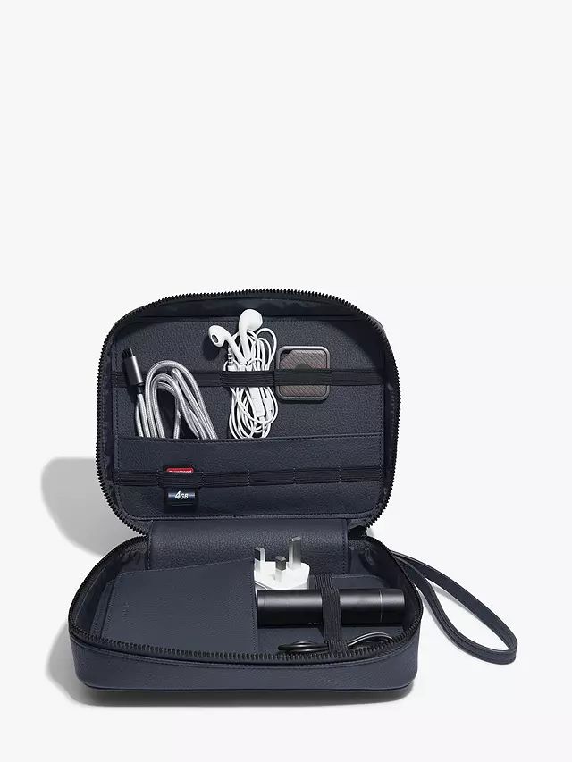Stackers Cable Tidy Travel Bag, Navy | John Lewis (UK)