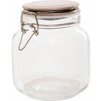 Premier Housewares - Square Glass Jar With Champagne Lid - 1050Ml | ManoMano UK