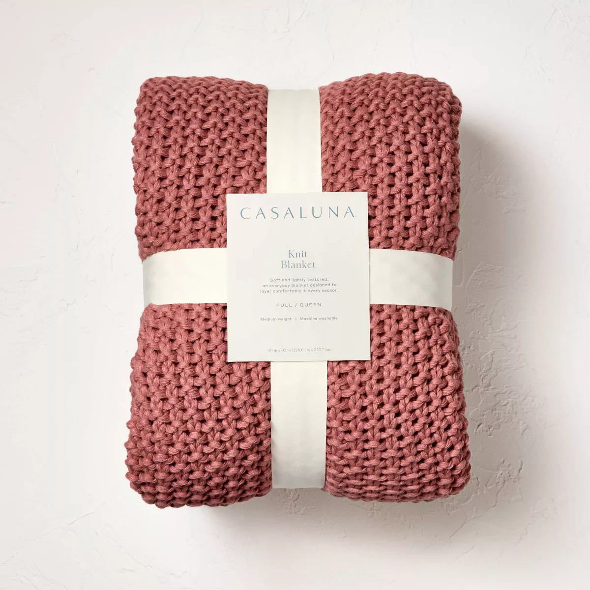 King Chunky Knit Bed Blanket Natural - Casaluna™: Acrylic Sweater Knit, Machine Washable, All A... | Target